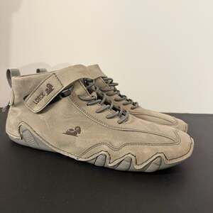 LDECK Italian Handmade Suede High Top Casual Shoes Grey Size 8.5 - Men’s